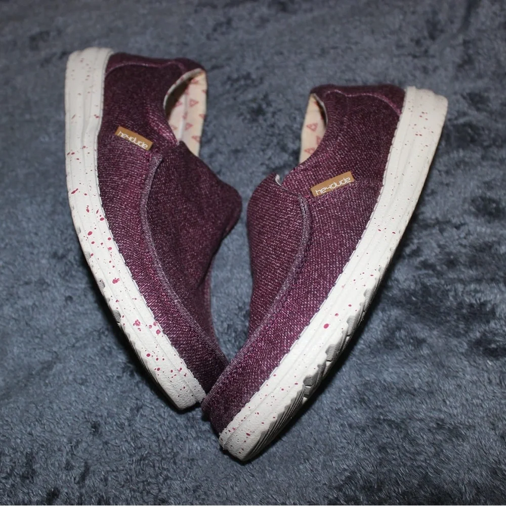 Hey dude Misty Burgundy Flats - Picture 2 of 6